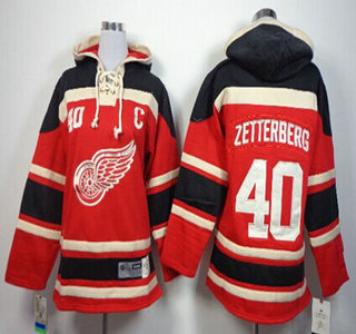 Old Time Hockey Detroit Red Wings #40 Henrik Zetterberg Red Kids Hoody