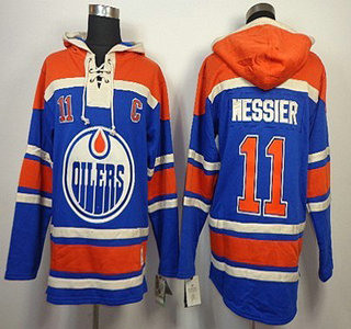 Old Time Hockey Edmonton Oilers #11 Mark Messier Royal Blue Hoody