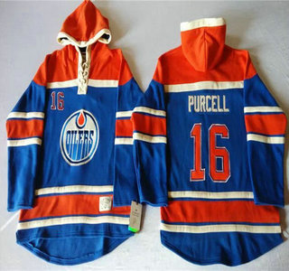Old Time Hockey Edmonton Oilers #16 Teddy Purcell Royal Blue Hoody
