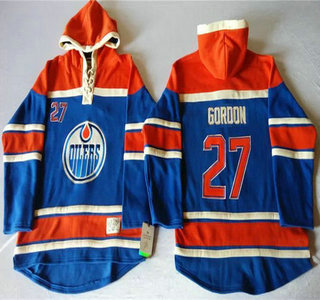 Old Time Hockey Edmonton Oilers #27 Boyd Gordon Royal Blue Hoody