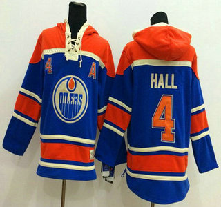 Old Time Hockey Edmonton Oilers #4 Taylor Hall Royal Blue Hoody