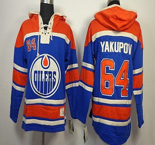 Old Time Hockey Edmonton Oilers #64 Neil Yakupov Royal Blue Hoody