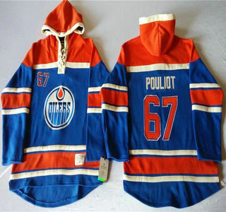 Old Time Hockey Edmonton Oilers #67 Benoit Pouliot Royal Blue Hoody