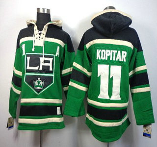 Old Time Hockey Los Angeles Kings #11 Anze Kopitar Green Hoody