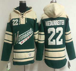 Old Time Hockey Minnesota Wild #22 Nino Niederreiter Green Hoody