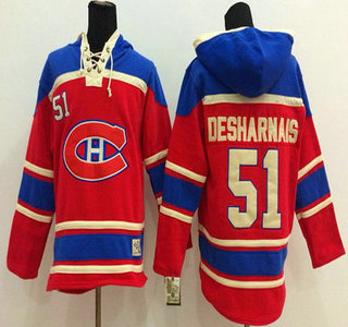 Old Time Hockey Montreal Canadiens #51 David Desharnais Red Hoody