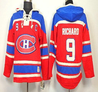 Old Time Hockey Montreal Canadiens #9 Maurice Richard Red Hoody