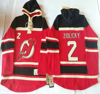 Old Time Hockey New Jersey Devils #2 Marek Zidlicky Red With Black Hoody