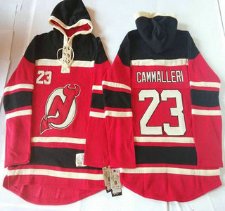 Old Time Hockey New Jersey Devils #23 Michael Cammalleri Red With Black Hoody