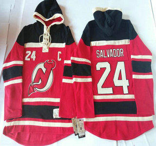 Old Time Hockey New Jersey Devils #24 Bryce Salvador Red With Black Hoody
