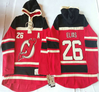 Old Time Hockey New Jersey Devils #26 Patrik Elias Red With Black Hoody