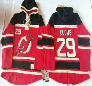 Old Time Hockey New Jersey Devils #29 Ryane Clowe Red With Black Hoody