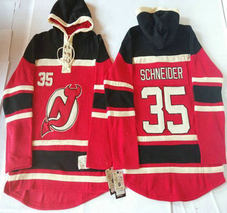 Old Time Hockey New Jersey Devils #35 Cory Schneider Red With Black Hoody