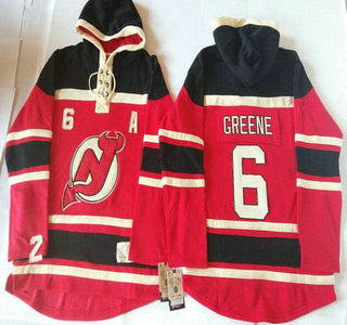 Old Time Hockey New Jersey Devils #6 Andy Greene Red With Black Hoody