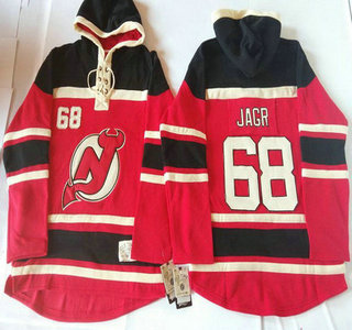 Old Time Hockey New Jersey Devils #68 Jaromir Jagr Red With Black Hoody