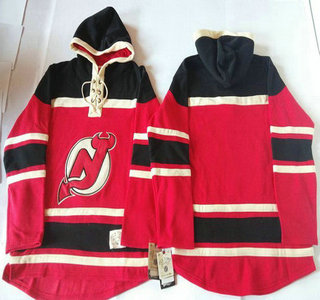 Old Time Hockey New Jersey Devils Blank Red With Black Hoody