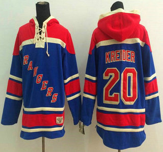 Old Time Hockey New York Rangers #20 Chris Kreider Light Blue Hoody