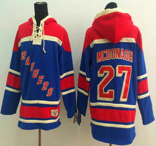 Old Time Hockey New York Rangers #27 Ryan McDonagh Light Blue Hoody