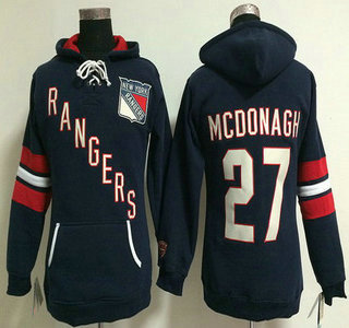 Old Time Hockey New York Rangers #27 Ryan McDonagh Navy Blue Womens Hoody