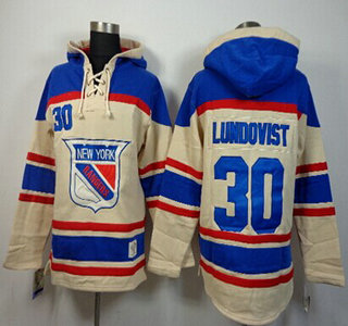 Old Time Hockey New York Rangers #30 Henrik Lundqvist Cream Hoody