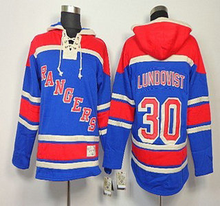 Old Time Hockey New York Rangers #30 Henrik Lundqvist Light Blue Hoody