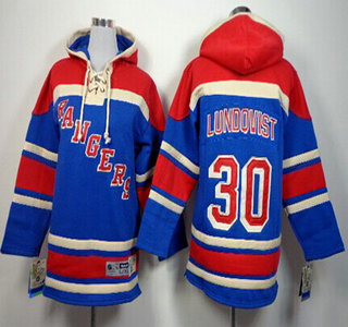 Old Time Hockey New York Rangers #30 Henrik Lundqvist Light Blue Kids Hoody