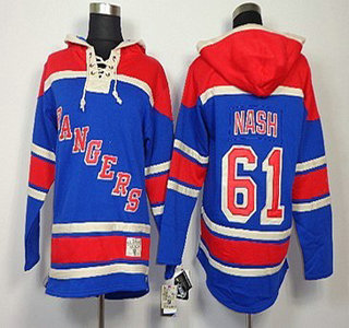 Old Time Hockey New York Rangers #61 Rick Nash Light Blue Hoody