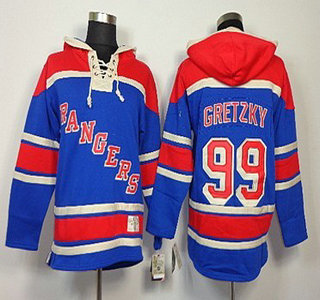 Old Time Hockey New York Rangers #99 Wayne Gretzky Light Blue Hoody