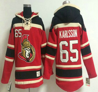 Old Time Hockey Ottawa Senators #65 Erik Karlsson Red Hoody
