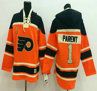 Old Time Hockey Philadelphia Flyers #1 Bernie Parent 2012 Winter Classic Orange Hoodie
