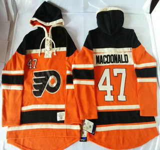 Old Time Hockey Philadelphia Flyers #47 Andrew MacDonald 2012 Winter Classic Orange Hoody