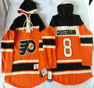 Old Time Hockey Philadelphia Flyers #8 Nicklas Grossmann 2012 Winter Classic Orange Hoody