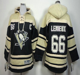Old Time Hockey Pittsburgh Penguins #66 Mario Lemieux Black Kids Hoody