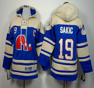 Old Time Hockey Quebec Nordiques #19 Joe Sakic Navy Blue Kids Hoody