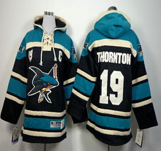 Old Time Hockey San Jose Sharks #19 Joe Thornton Black Kids Hoody