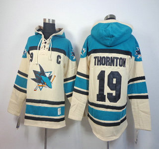 Old Time Hockey San Jose Sharks #19 Joe Thornton Cream Hoody