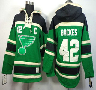 Old Time Hockey St. Louis Blues #42 David Backes Green Hoody