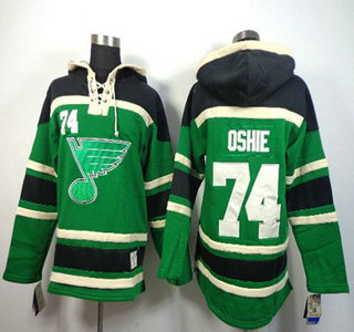 Old Time Hockey St. Louis Blues #74 T.J. Oshie Green Hoody