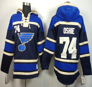 Old Time Hockey St. Louis Blues #74 T.J. Oshie Navy Blue Hoody
