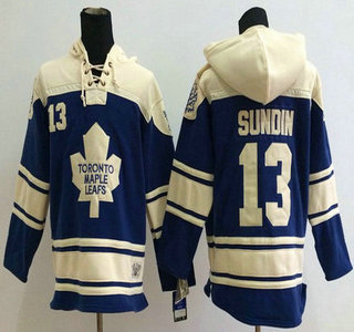 Old Time Hockey Toronto Maple Leafs #13 Mats Sundin Navy Blue Hoody
