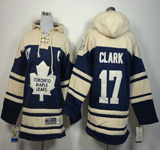 Old Time Hockey Toronto Maple Leafs #17 Wendel Clark Navy Blue Kids Hoody