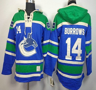 Old Time Hockey Vancouver Canucks #14 Alexandre Burrows Blue Hoody