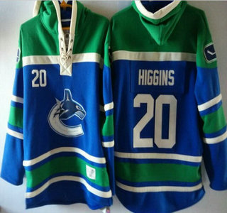 Old Time Hockey Vancouver Canucks #20 Chris Higgins Blue Hoody