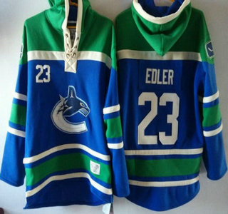 Old Time Hockey Vancouver Canucks #23 Alexander Edler Blue Hoody