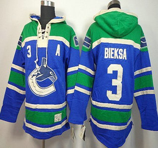 Old Time Hockey Vancouver Canucks #3 Kevin Bieksa Blue Hoody