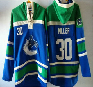 Old Time Hockey Vancouver Canucks #30 Ryan Miller Blue Hoody