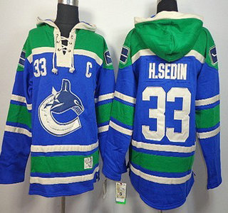 Old Time Hockey Vancouver Canucks #33 Henrik Sedin Blue Hoody