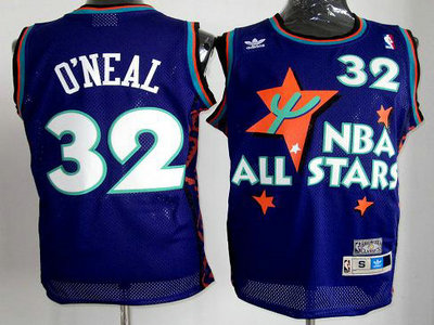 Orlando Magic 32 Shaquille O'Neal Purple 1995 All Star Throwback NBA Jersey