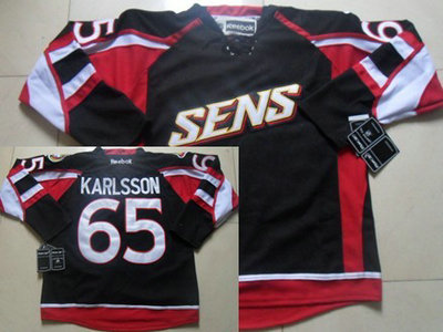 Ottawa Senators 65 Erik Karlsson Black Third Jersey