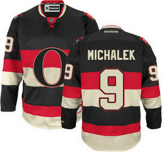 Ottawa Senators #9 Milan Michalek Black Third Jersey